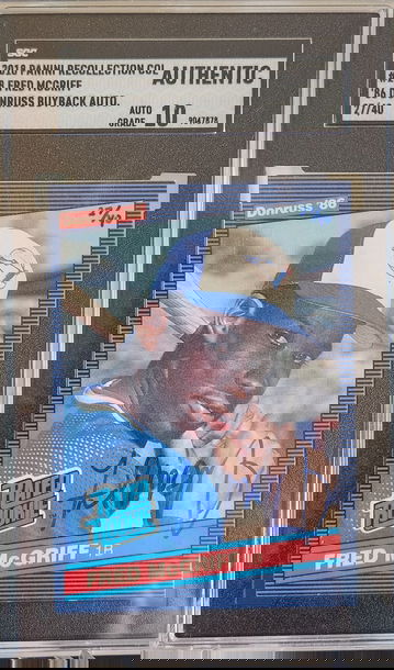 1986 Donruss Fred McGriff Buyback Auto 27/40 SGC Auto 10