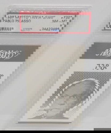 Picasso 1987 Motto Trivia Game Trading Card Artist PSA 8 POP 1 None Higher 1/1