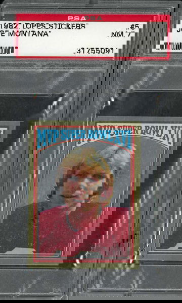 1982 Topps Sticker Joe Montana # 5 PSA 7