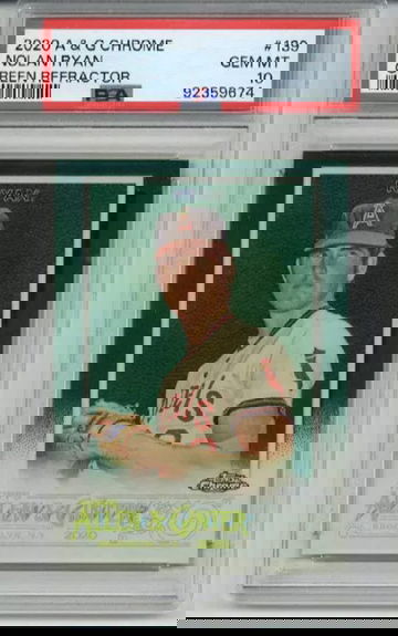 2020 TOPPS ALLEN & GINTER CHROME GREEN REFRACTOR NOLAN RYAN /99 PSA 10