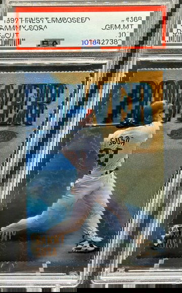 1997 Topps Finest RARE GOLD EMBOSSED DIE CUT Sammy Sosa #168 PSA 10 CUBS POP 4