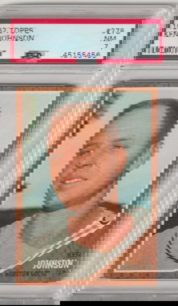 1962 Topps #278 Ken Johnson PSA 7 (Near Mint)