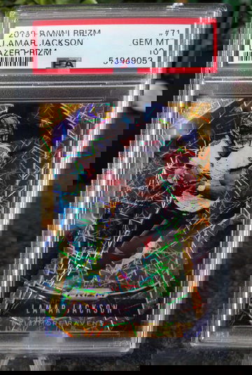 Lamar Jackson Prizm Gold Lazer PSA 10