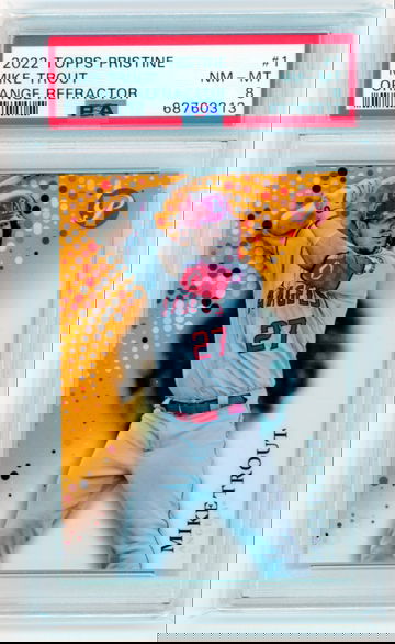 2022 Topps Pristine #1 Mike Trout Orange Refractor PSA 8 NM-MT!