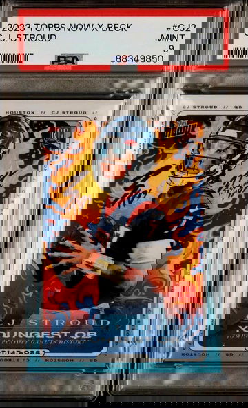 2023 CJ STROUD Topps Now X Beck Youngest QB To Win a Playoff Game Rookie PSA 9 