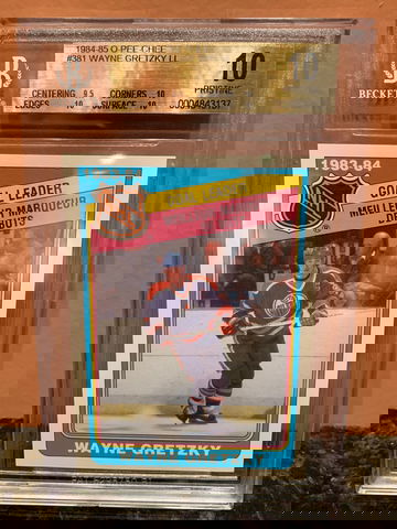 1984-85 O-PEE-CHEE OPC Wayne Gretzky #381 GOAL LEADER LL BGS 10 PRISTINE