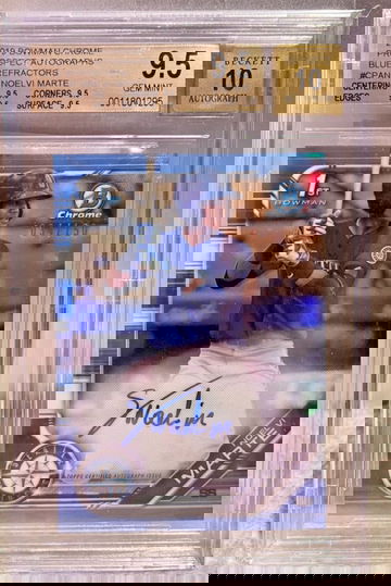 2019 Bowman Chrome Noelvi Marte Blue Refractor Auto BGS 9.5 / 10 /150
