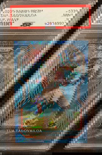 2020 Panini Prizm Tua Tagovailoa Blue Wave /199 PSA 9
