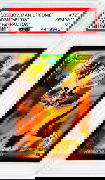 2003 Jerome Bettis Bowman Chrome  Gold Refractor  #72 PSA 10