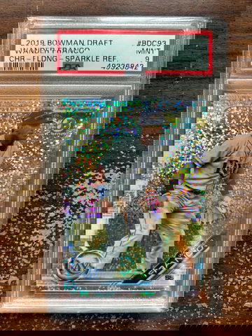 2019 Bowman Draft BDC93 Wander Franco Chrome-Fielding-Speckle Refractor PSA 9