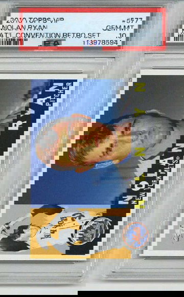 2010 TOPPS VIP NATIONAL CONVENTION RETRO SET #577 NOLAN RYAN METS PSA 10 LOW POP