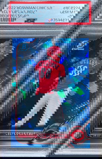 ELLY DE LA CRUZ 2022 BOWMAN CHROME SAPPHIRE EDITION PROSPECTS SP PSA 10