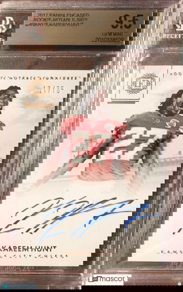 Kareem Hunt 2017 Encased Rookie Notable Signature #17/75 BGS 9.5 GEM MINT Chiefs