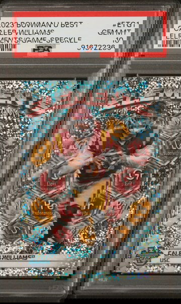 2023 BEST CALEB WILLIAMS BOWMAN UNIVERSITY ELEMENTS OF THE GAME ELEMENTS/GAME-SPECKLE #ETG1 PSA 10 FT.C2.011