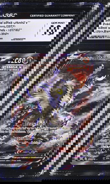 2021 Pokemon Battle Styles Single Strike Urshifu V #151/163 Ultra Rare CGC 10