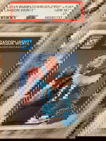 2016 Panini Donruss Optic Carson Wentz #156 PSA 10