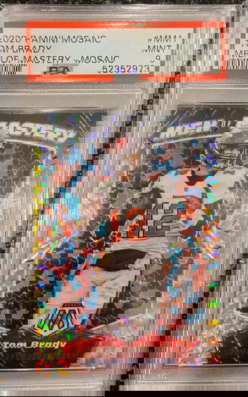 2020 Panini Mosaic TOM BRADY Men of Mastery SILVER HOLO #MM1 TB BUCCANEERS PSA 9