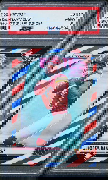 2024 Panini Prizm Red White and Blue Prizm Jayden Daniels #347 PSA 9