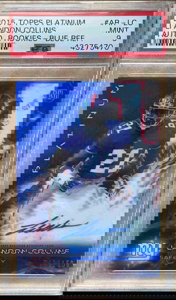 LANDON COLLINS 2015 TOPPS PLATINUM ROOKIE BLUE AUTO /150 RC NEW YORK GIANTS