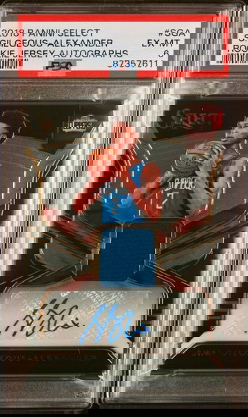 2018-19 Panini Select Shai Gilgeous-Alexander RC /199 Rookie Jersey Auto PSA 6