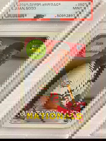 2018 topps heritage juan soto psa 9 mint