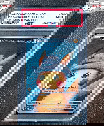 2023 Pokemon X Van Gogh Pikachu Grey Felt Hat Promo #085 PSA 9