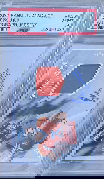 2020 Panini Luminance Drew Lock Patch Auto /99 PSA 9