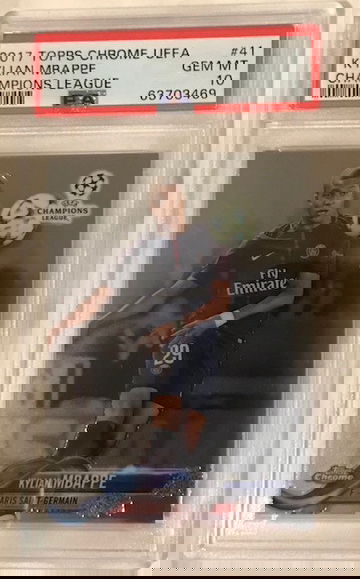 2017 Topps Chrome UEFA Kylian Mbappe #41 PSA 10