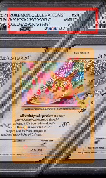 2021 Pokemon Black Star Promos Celebrations Classic Collection Holo Birthday Pikachu #24 PSA 9