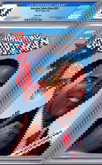 AMAZING SPIDER-MAN #583 CGC 9.8 *INAUGURAL VARIANT* PREZ OBAMA CVR & STORY 2009