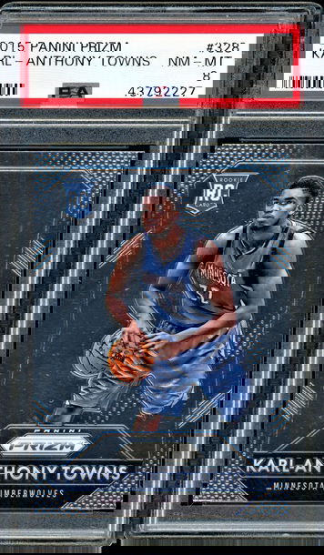 Karl-Anthony Towns 2015/16 Panini Prizm RC #328 PSA 8 NEAR MINT Wolves