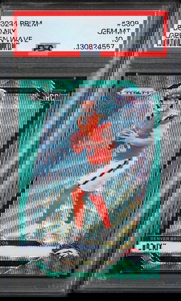 2024 Panini Prizm Green Wave Prizm Bo Nix #309 PSA 10