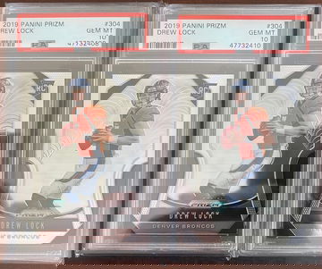 DREW LOCK PRIZM 2019 PSA 10 LOT 2x