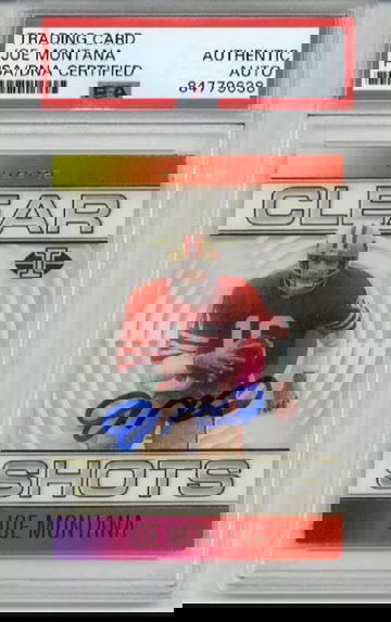 JOE MONTANA SIGNED AUTO 2021 PANINI CLEAR SHOTS SAN FRANCISCO 49ERS RARE PSA/DNA