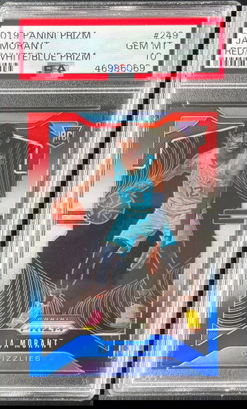 2019 Prizm Ja Morant RWB RED WHITE BLUE PSA 10