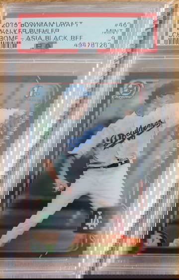2015 Bowman Draft Chrome Asia Black Refractor Walker Buehler PSA 9