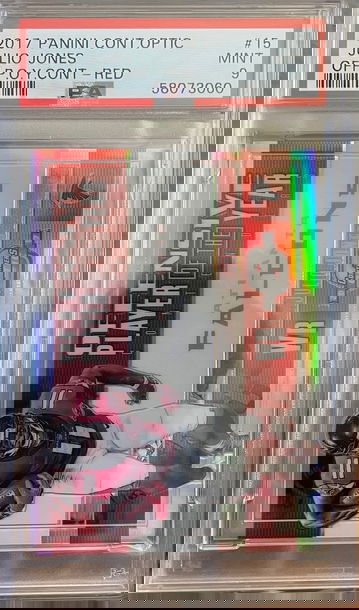 Julio Jones /49 *POP 1* PSA 9 2017 Panini Contenders Optic Red Prizm Offensive Player of the Year #15