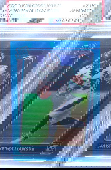 2021 donruss optic Javonte Williams rookie  aqua /299