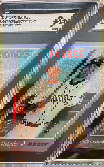 2019 Topps Heritage High Number Fernando Tatis Purple Refractor SGC 9 Rookie RC