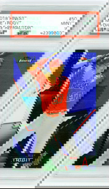 2018 Finest #50 Mike Trout Purple Refractor PSA 9 MINT!