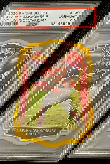 Patrick Mahomes 2020 Select  Premier Level Die Cut Gold #/10 PSA 10 