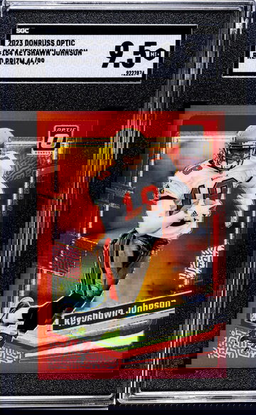 2023 Donruss Optic #184 Keyshawn Johnson Red Prizm /99 SGC 9.5