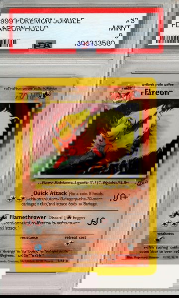 1999 POKEMON JUNGLE FLAREON-HOLO #3 PSA 9 MINT