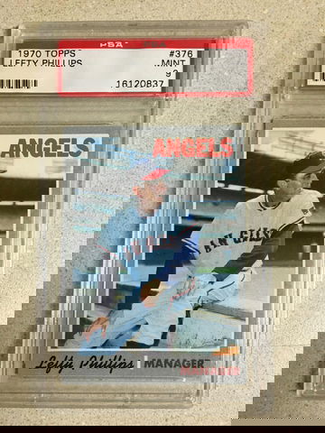1970 Topps #376 Lefty Phillips PSA 9 MINT ANGELS 