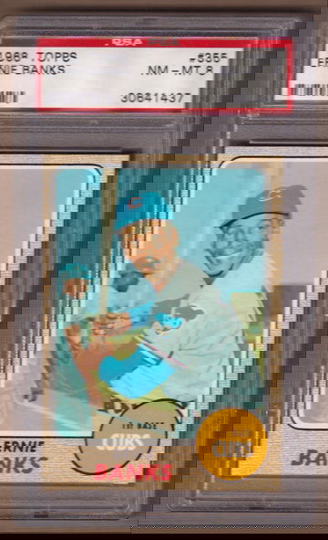 1968 Topps #355 Ernie Banks PSA 8