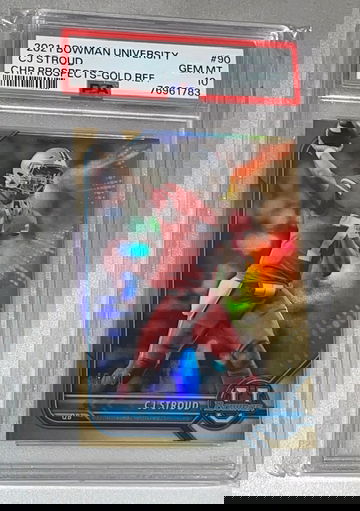 2021-22 Bowman University CJ Stroud Gold Refractor #45/50 PSA 10 POP 5 💎