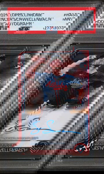 2025 Topps Chrome Rookie Autograph Spencer Schwellenbach #RASS PSA 9