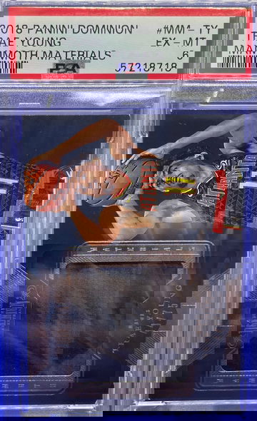 2018-19 Panini Dominion Mammoth Materials /75 Trae Young #MM-TY RC PSA 6 EX-MT