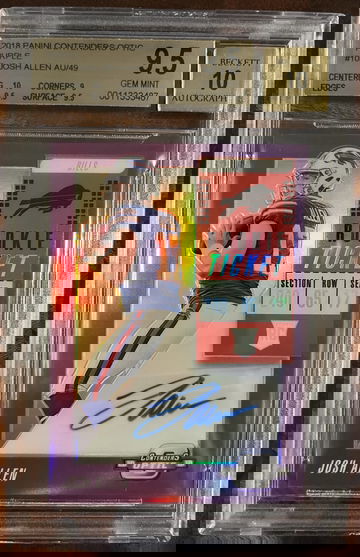2018 Contenders Optic Josh Allen Purple Auto /49 Gem Mint Rookie BGS 9.5/10