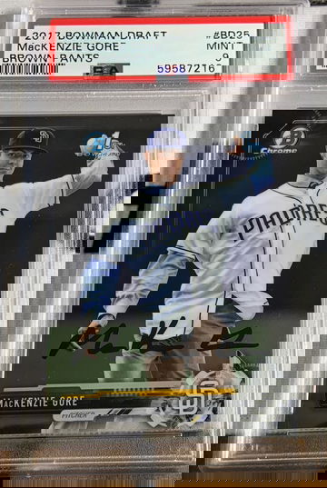 2017 Bowman Draft MacKenzie Gore 1st Auto Variation - Brown Pants PSA 9